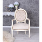 POLTRONA BAROCCA IN STILE SHABBY CHIC VINTAGE BIANCO-CREMA GRIGIO CHIARO