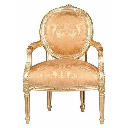 Königlicher Medaillon Sessel Barockstil Gold - Palo24