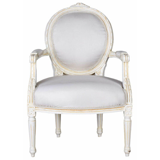 KÖNIGLICHER MEDAILLON SESSEL BAROCKSTIL WEISS - Palo24