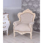 FAUTEUIL BAROQUE XXL BLANC CRÈME GRIS CLAIR