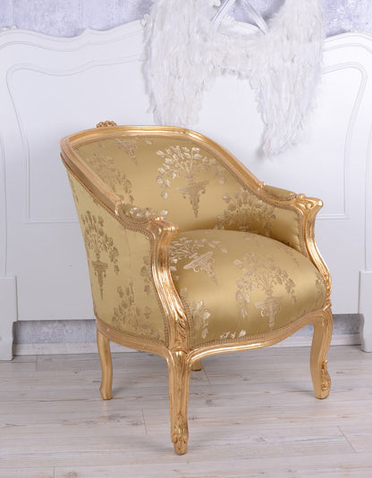 BERGERE EN CONFESSIONAL BAROCK SESSEL DUNKELGOLD