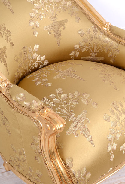 BERGERE EN CONFESSIONAL BAROCK SESSEL DUNKELGOLD