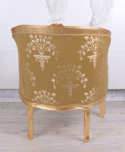 BERGERE EN CONFESSIONAL BAROCK SESSEL DUNKELGOLD