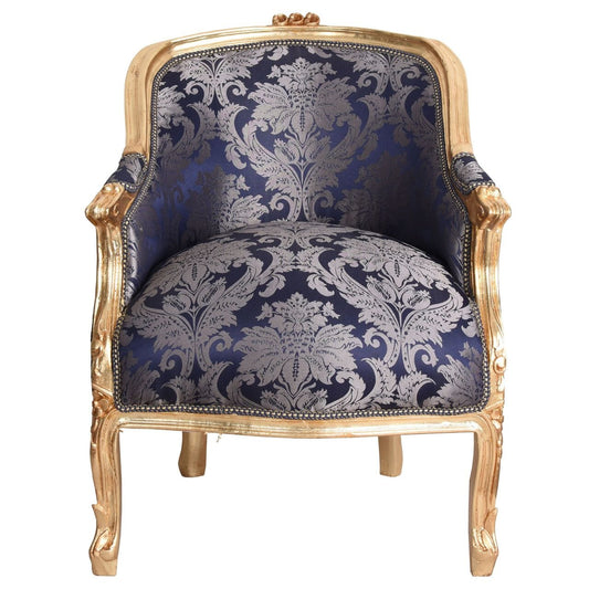 BERGERE EN CONFESSIONAL POLTRONA BAROCCA FIORI BLU