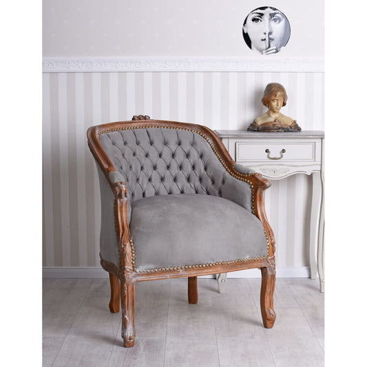 BERGERE EN CONFESSIONAL BAROCCO POLTRONA MARRONE GRIGIO