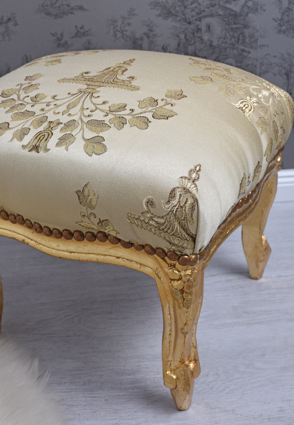 Fussschemel Barock Fusshocker Fussbank Antik Fussbänkchen