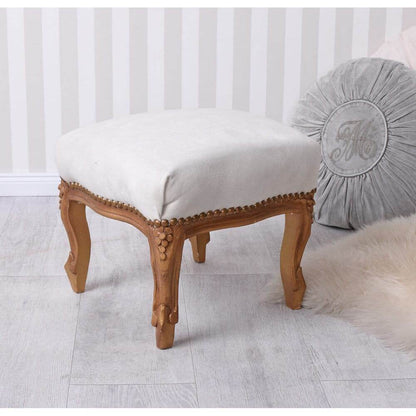 FUSSSCHEMEL BAROCK FUSSHOCKER FUSSBANK ANTIK BRAUN HELLGRAU - Palo24