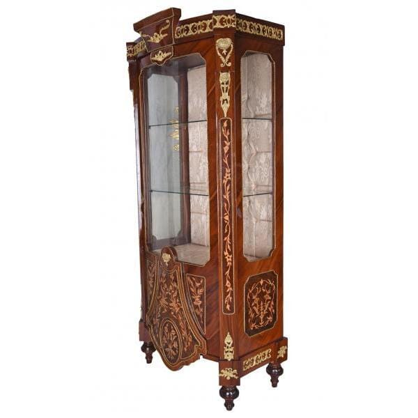 VITRINE XXL VITRINE BAROQUE VITRINE ANTIQUE EN INLAUSE VITRINE EN VERRE ÉTAGÈRE LIVRE 190CM