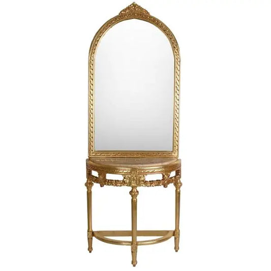 CONSOLE MIROIR CONSOLE BAROQUE TABLE MIROIR ANTIQUE ÉTAGÈRE MIROIR AVEC CONSOLE