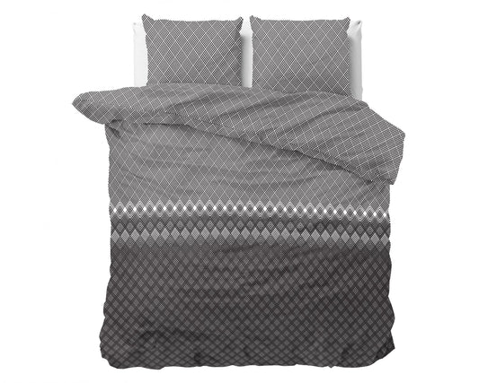 Flanell Cheng Bettbezug Anthrazit