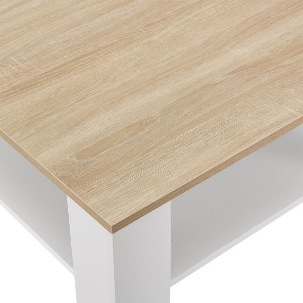 Table basse blanche aspect bois 60x60 cm