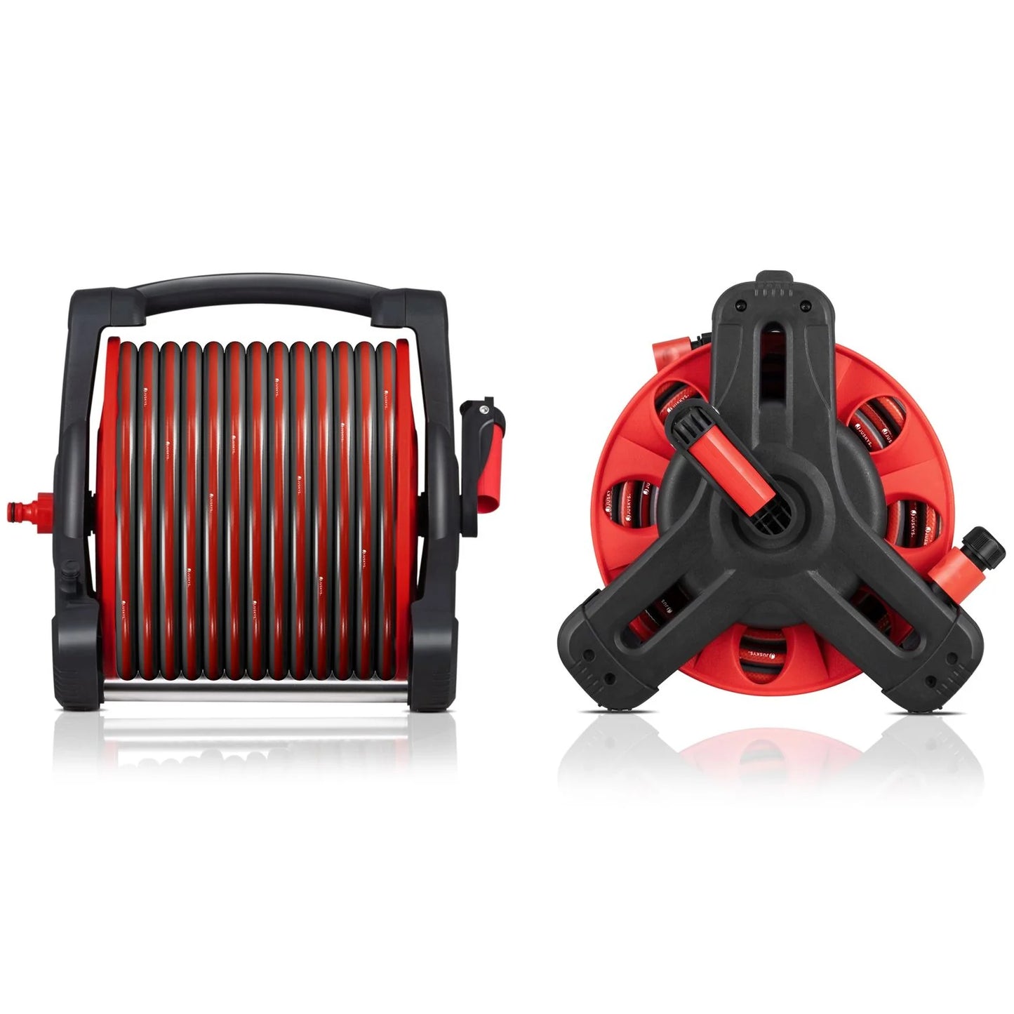 Enrouleur de tuyau mobile Basic 30 m en rouge Avec douchette multifonctionnelle