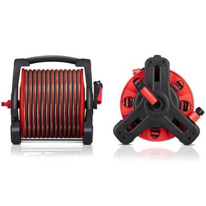 Enrouleur de tuyau mobile Basic 30 m en rouge Avec douchette multifonctionnelle