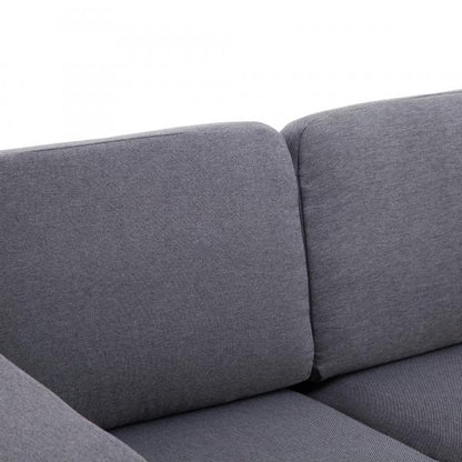 Polstersofa 3-Sitzer Stoffsofa dunkelgrau 200 x 82 x 78