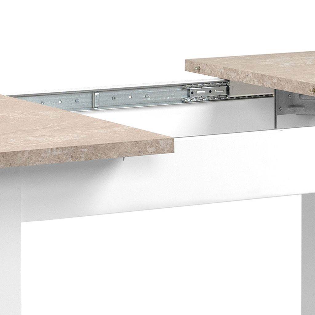 Esstisch ausziehbar 120x80 cm Sandstein Weiss - Palo24
