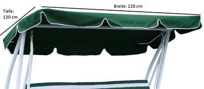 Dachplane für Hollywoodschauk MIAMI 232x120cm, dunkelgrün