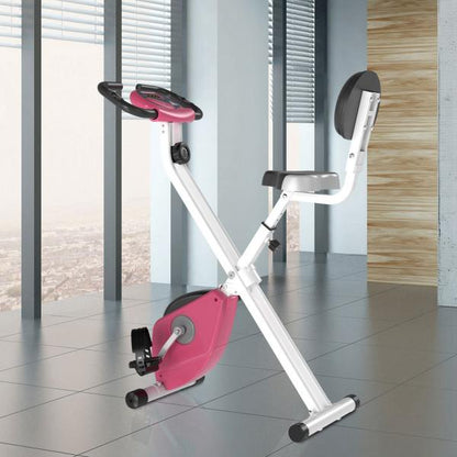 Home Trainer Bicicletta Trainer Altezza Regolabile Rosa+Bianco