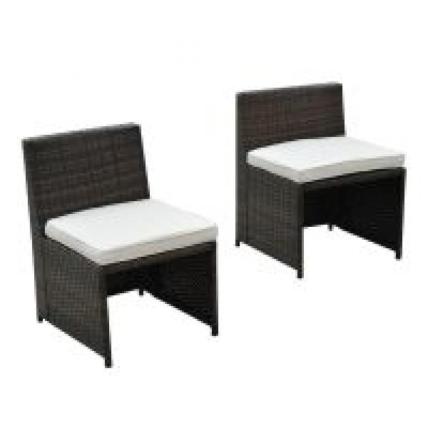 5tlg. Polyrattan Rattan Essgruppe Gartenset Sitzgruppe Sofa Garnitur Stahl Braun+Khaki