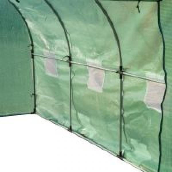 Foliengewächshaus Tomatengewächshaus Treibhaus Folientunnel Frühbeet mit Fenster Grün 395 x 195 x 190 cm - Palo24