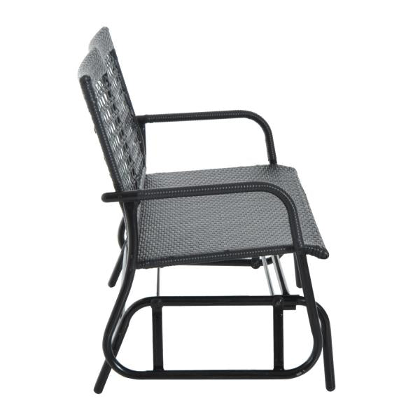 Schaukelbank Gartenschaukel Polyrattan 2-Sitzer schwarz - Palo24