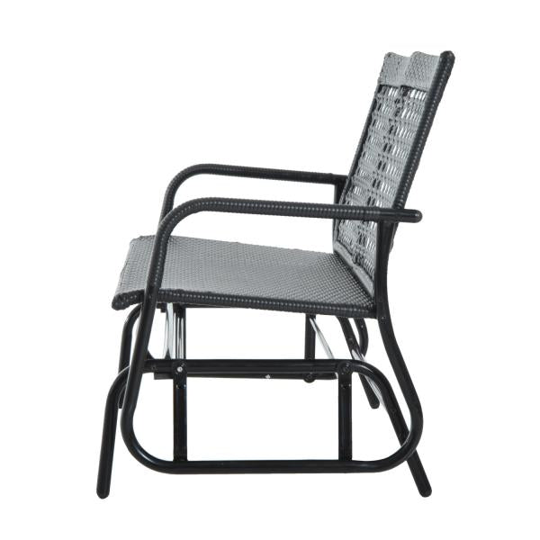 Schaukelbank Gartenschaukel Polyrattan 2-Sitzer schwarz - Palo24