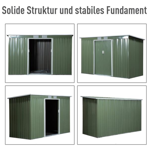 Gerätehaus Gartenhaus Geräteschuppen Hellgrün 280 x 130 x 172 cm - Palo24