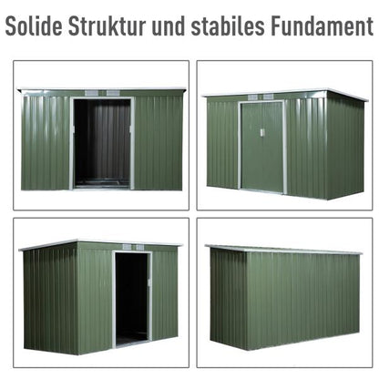 Gerätehaus Gartenhaus Geräteschuppen Hellgrün 280 x 130 x 172 cm - Palo24