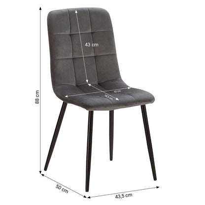 Esstisch mit 2 Stühlen Set 80x80 cm Natur Grau - Palo24