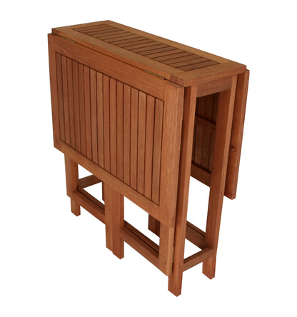 Table pliante double 107x65x74cm rectangulaire, eucalyptus huilé, certifiée FSC®