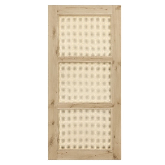 Schiebetür im rustikalen Stil mit Rattan ALTEA 100x210 Rohholz - Palo24