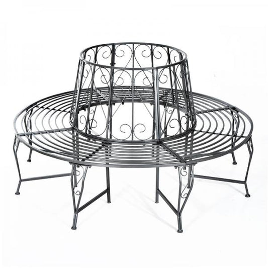 Banc d'arbre banc rond banc de jardin 360° banc bancs d'arbre métal ∅160cm