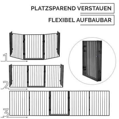 Metall Kaminschutzgitter 300 cm mit Tür und Befestigungsmaterial