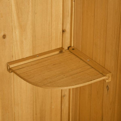 Gartenschrank Gerätehaus Geräteschuppen mit Fachböden Asphaltdach Fenster Holz Gelb+Grün - Palo24