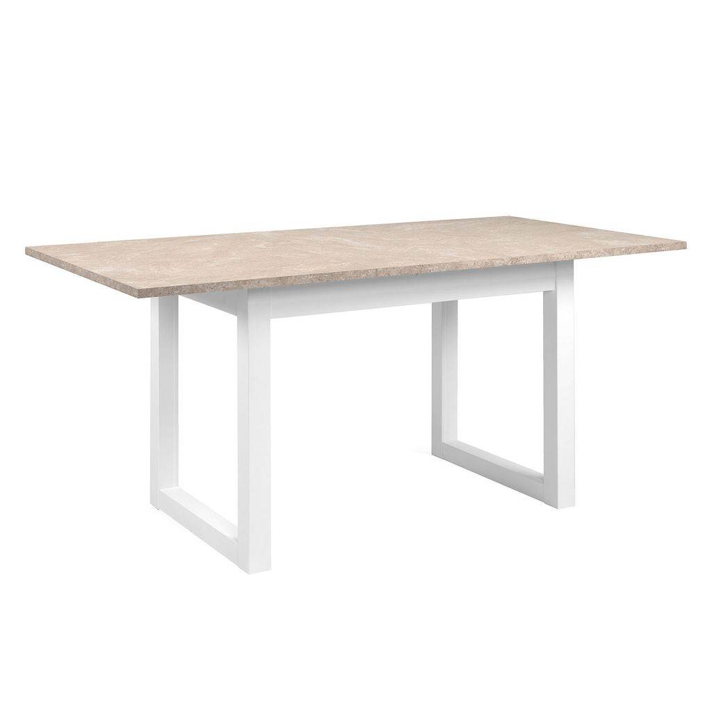 Esstisch ausziehbar 120x80 cm Sandstein Weiss - Palo24