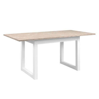 Esstisch ausziehbar 120x80 cm Sandstein Weiss - Palo24