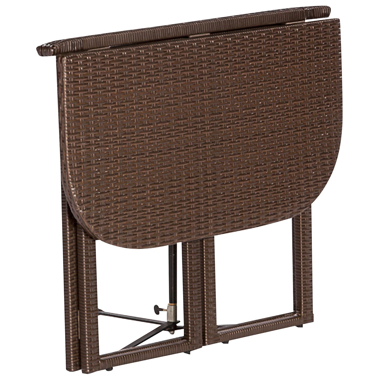 Ensemble banc d'angle GRAZ 2 pièces, banc d'angle + table pliante, acier + polyrotin, moka