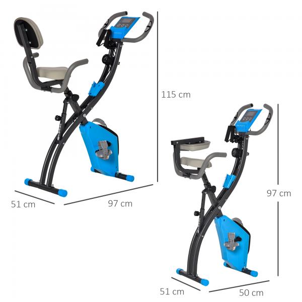 Home Trainer Cyclette 8 Livelli di Resistenza Nero Blu