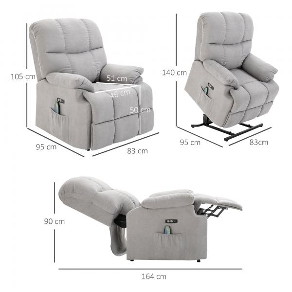 Fauteuil de massage avec fonction chauffante flanelle 83 cm x 95 cm x 105 cm