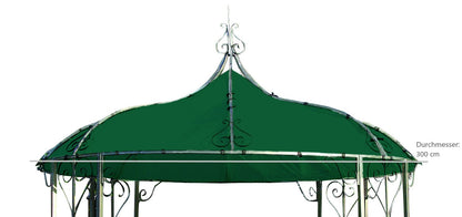 Toit de remplacement pour tonnelle BURMA, polyester enduit PVC vert foncé