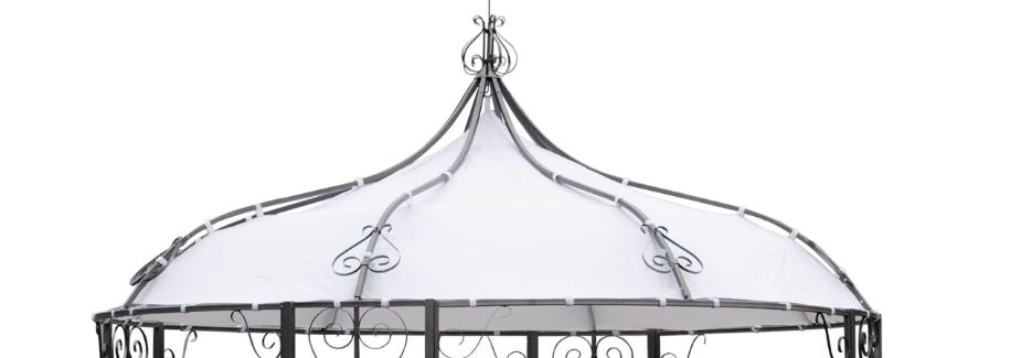 Toiture de remplacement pour pavillon BURMA, en polyester enduit PVC blanc