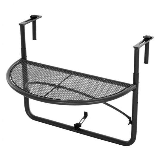 Balkonhängetisch Hängetisch höhenverstellbar halbrund Ø30 cm Terrasse Metall Schwarz