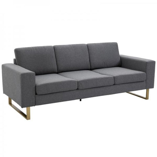 Polstersofa 3-Sitzer Stoffsofa dunkelgrau 200 x 82 x 78