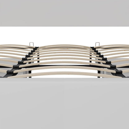 Polsterbett Lyon 180 x 200 cm mit Bettkasten, LED Beleuchtung, Lattenrost & Matratze Weiss - Palo24