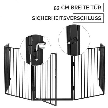 Metall Kaminschutzgitter 300 cm mit Tür und Befestigungsmaterial