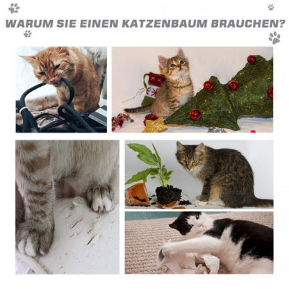 Kratzbaum Katzenkratzbaum mit Sisalsäulen Katzenbaum Hellgrau