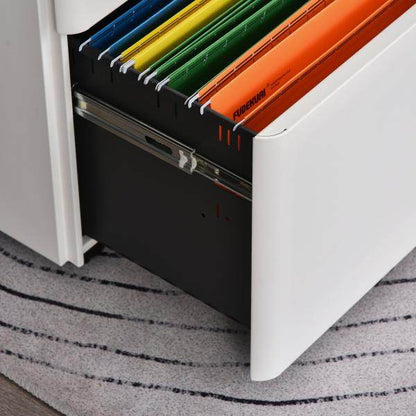 Rollcontainer mobiler Aktenschrank mit 3 Schubladen weiss - Palo24