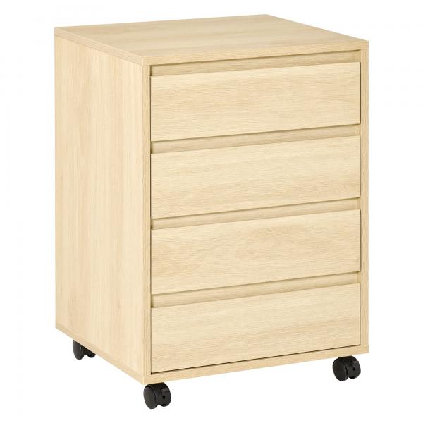 Aktenschrank Rollcontainer Natur 46 cm x 40 cm x 65 cm