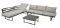 Funktions Lounge Set Gartengarnitur BOGOTA, Aluminium matt-grau, Polster hellgrau