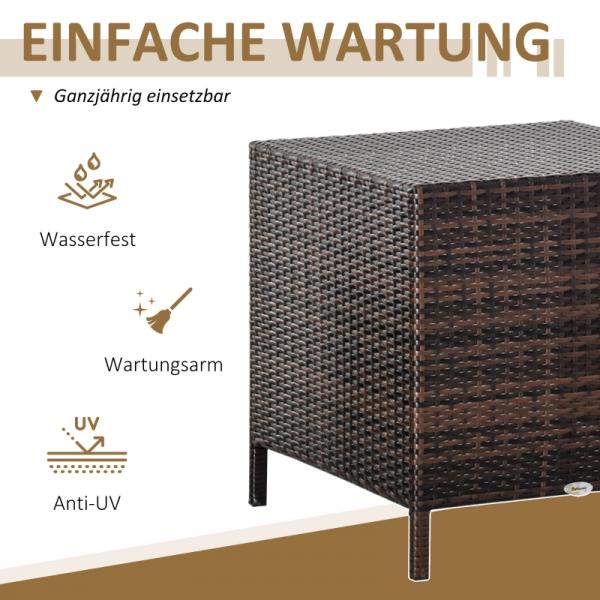 Beistelltisch 3er Set Gartentisch Balkontisch Polyrattan Braun