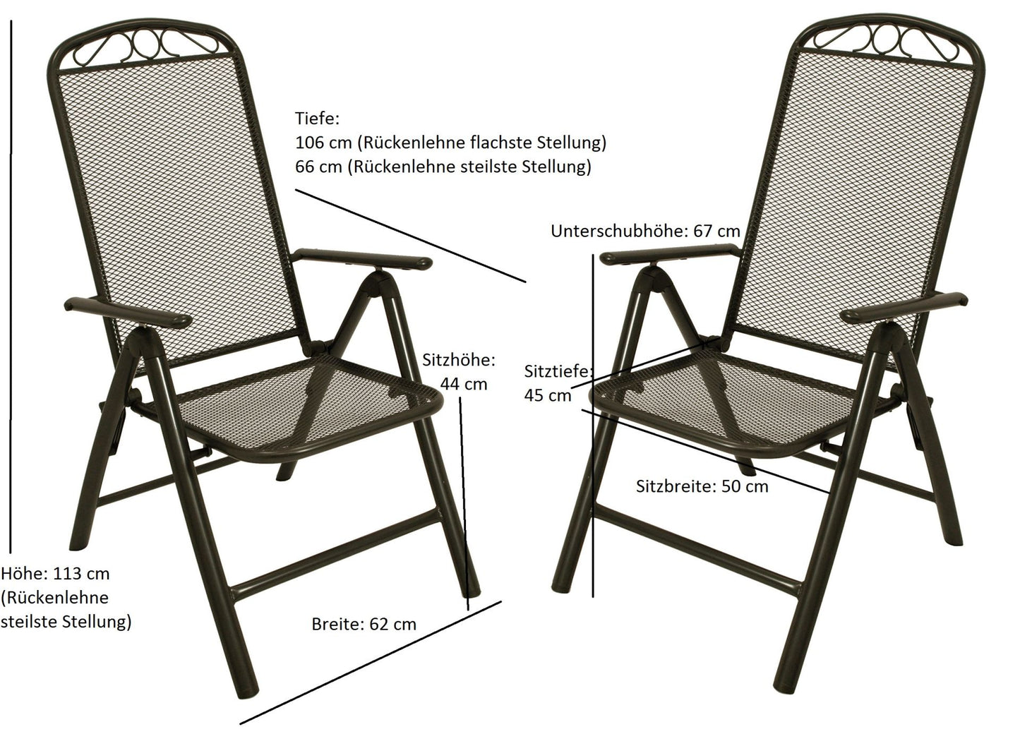 Garnitur Sitzgruppe CLASSIC 3-teilig, Streckmetall anthrazit